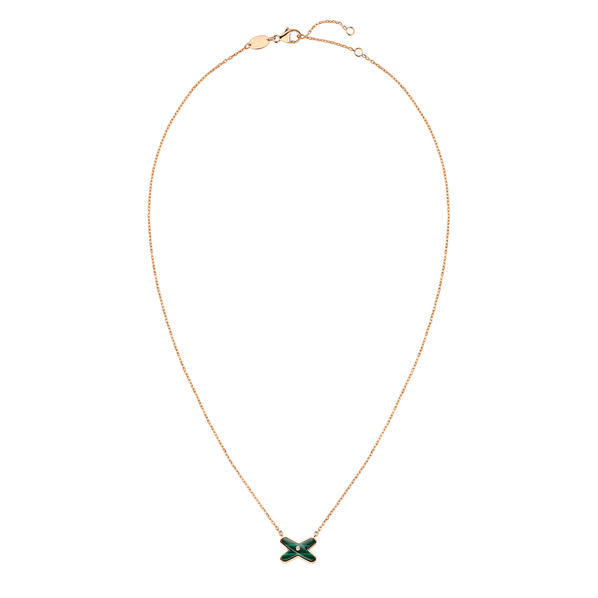Jeux de Liens Small Rose Gold Malachite Diamond Necklace Chaumet