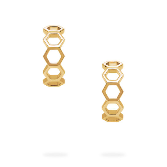 Birks Iconic Yellow Gold Bee Chic 15 mm Hoop Earrings image number 1