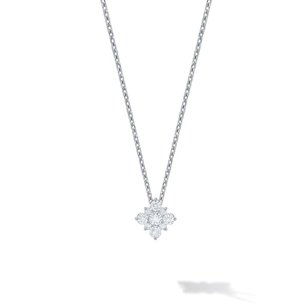 Cluster Diamond Necklace in White Gold