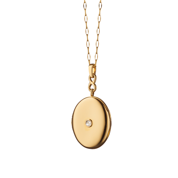 Médaillon Infinity Modern Lockets en or jaune avec diamant