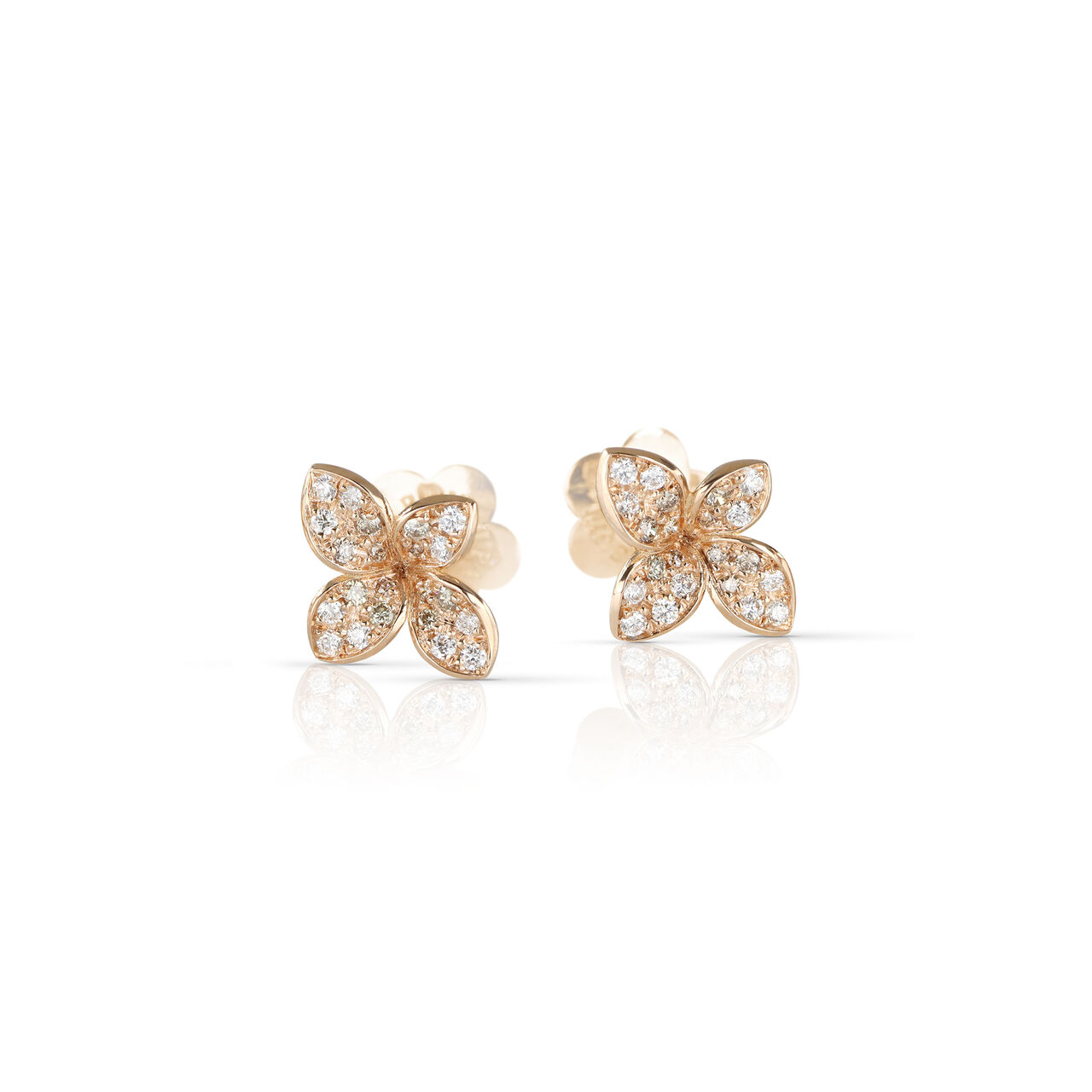 Pasquale Bruni Petit Garden Micro Rose Gold and Diamond Pav&eacute; Stud Earrings 16793R image number 0