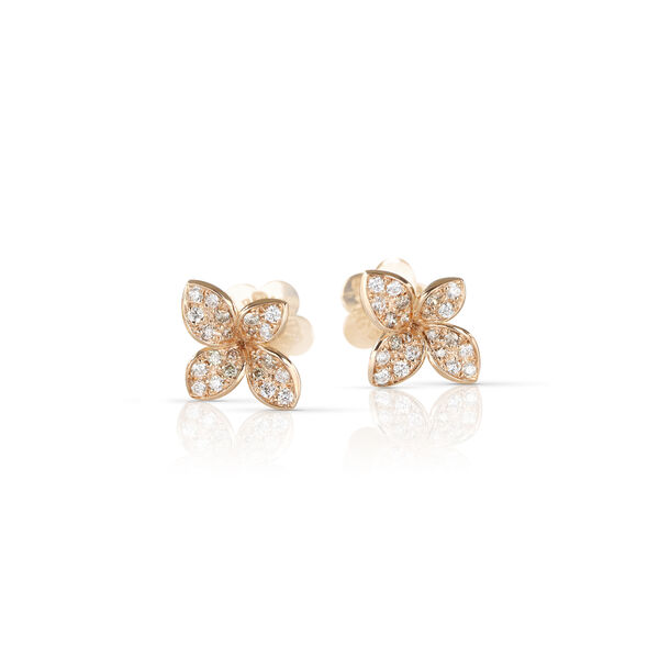Petit Garden Micro Rose Gold and Diamond Pav&eacute; Stud Earrings