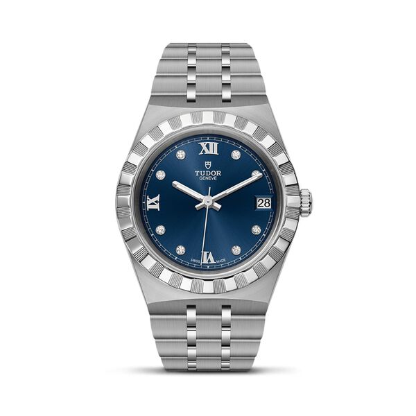 TUDOR Royal 34 mm automatique en acier inoxydable et diamants