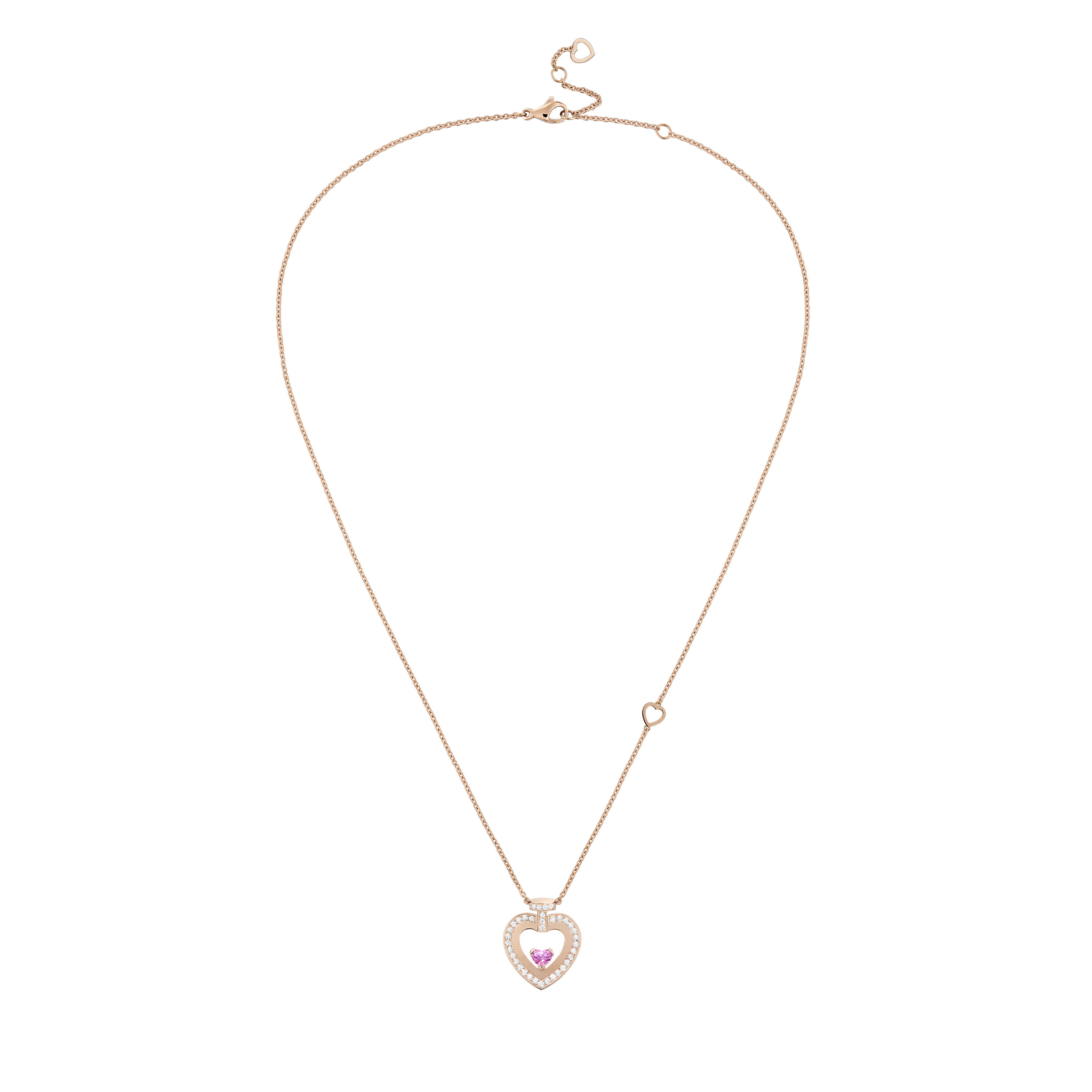 Pretty Woman Medium Rose Gold, Pink Sapphire and Diamond Pavé Pendant