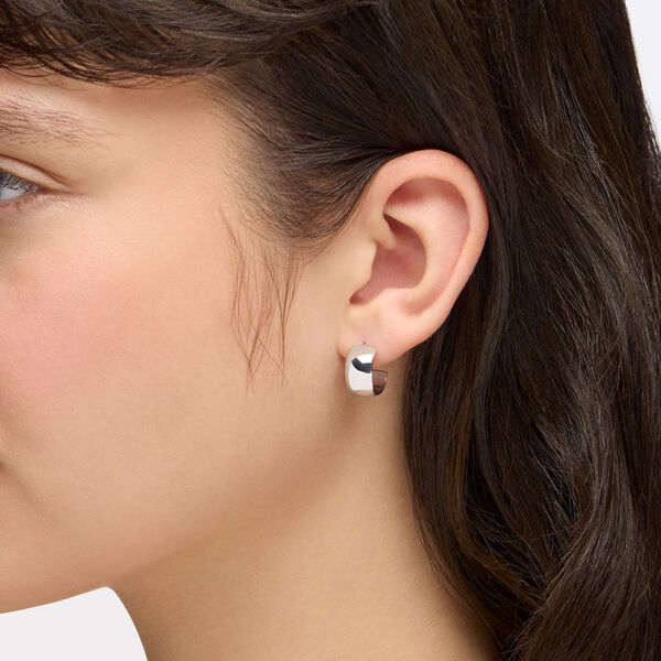 Sterling Silver 13 &times; 7 mm Hoop Earrings