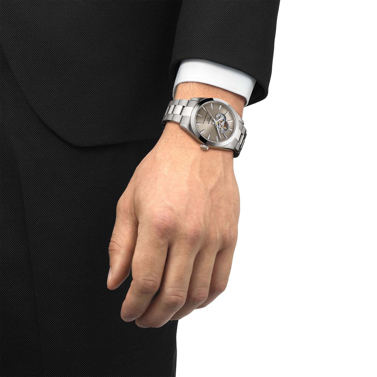 Tissot Gentleman 40 mm automatique Open Heart en acier inoxydable image number 1