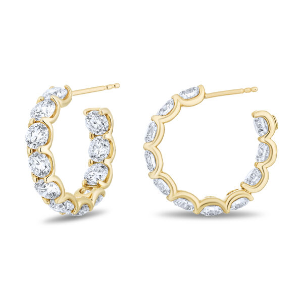 Diamond 3.00ct hoop earrings in yellow gold
