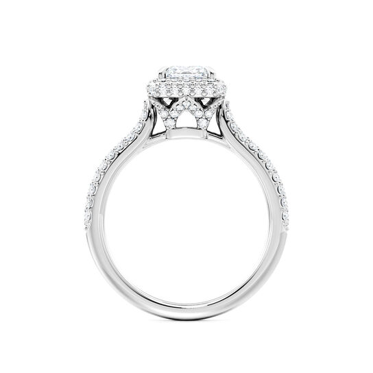 Birks Square Phillips Single Halo Princess Cut Diamond Engagement Ring with Pav&eacute; Band image number 3