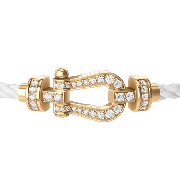 Force 10 Medium Yellow Gold and Diamond Pav&eacute; Cable Bracelet