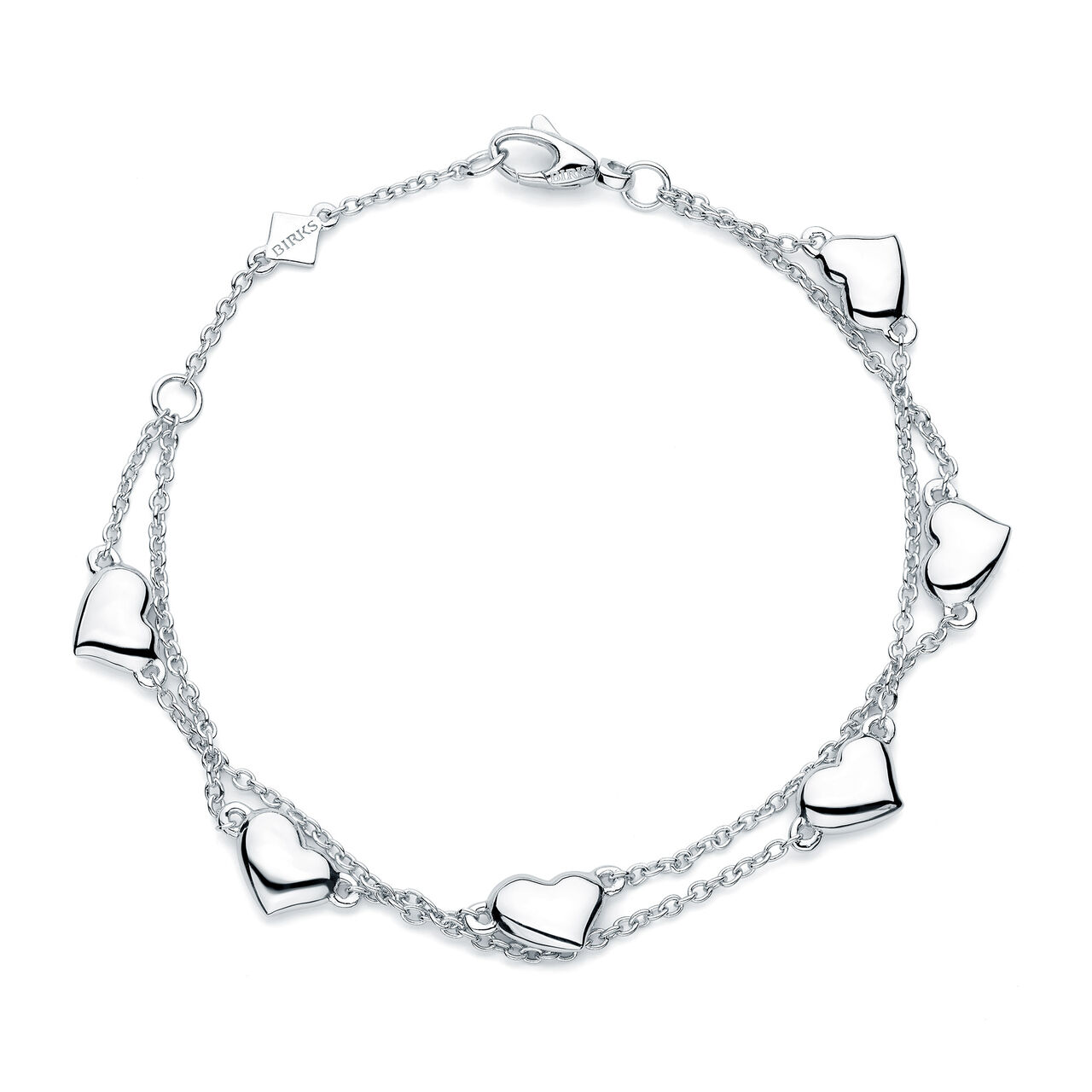 bijoux birks silver 2 row heart bracelet for baby image number 0