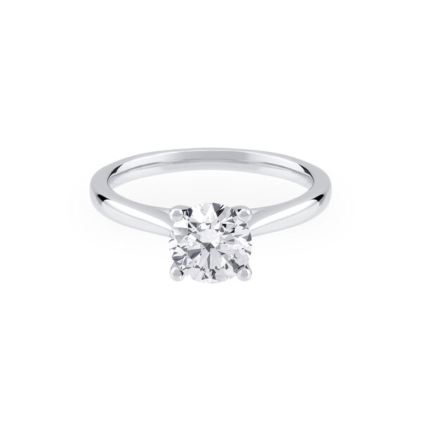 Bague de fiançailles à diamant solitaire rond