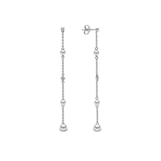 yoko london trend white gold pearl drop earrings qye2045 7f front side image number 2