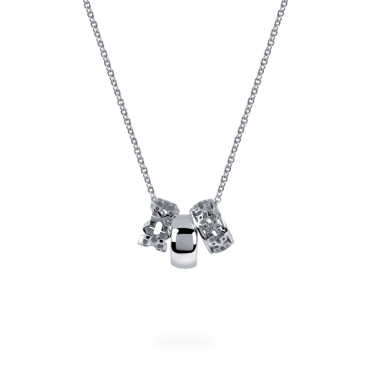 bijoux birks muse dare to dream three ring silver pendant image number 0
