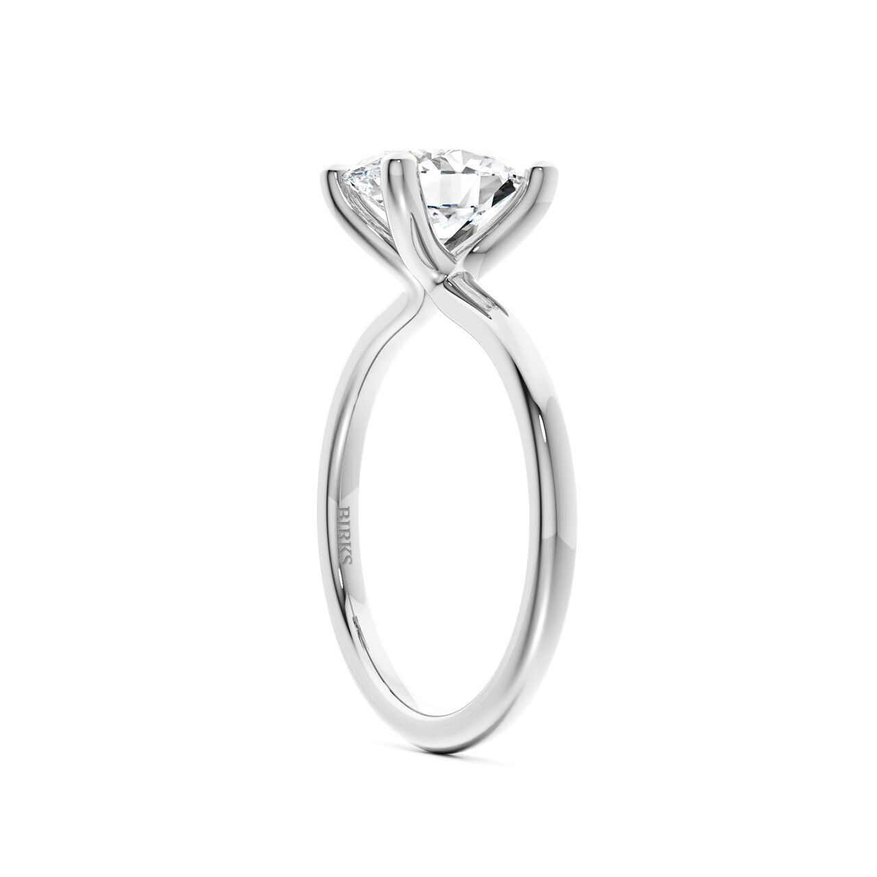Birks Ros&eacute;e du Matin Oval-Cut Solitaire Diamond Engagement Ring in Platinum image number 1