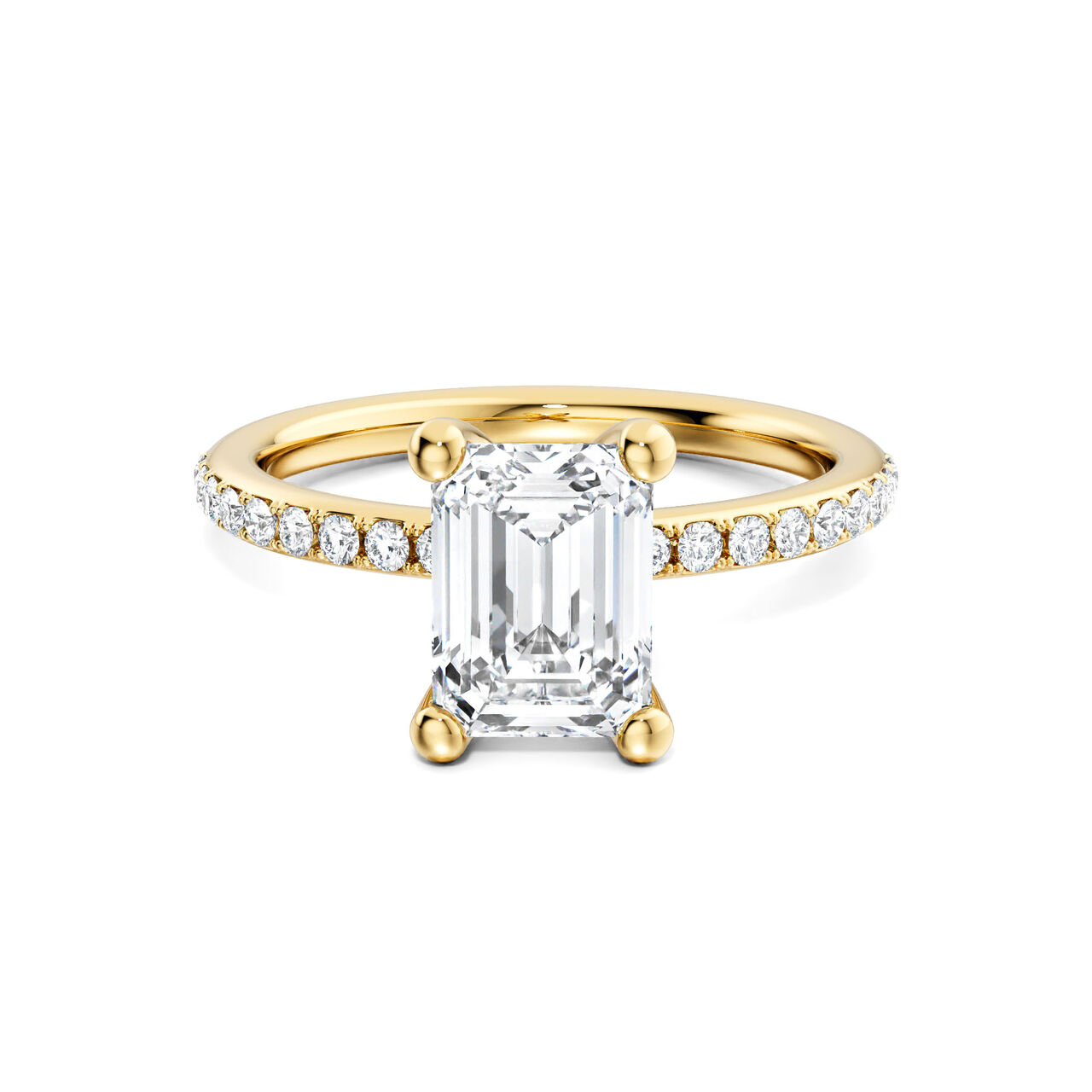 Birks Ros&eacute;e du Matin Emerald-Cut Solitaire Diamond Engagement Ring in Yellow Gold image number 0
