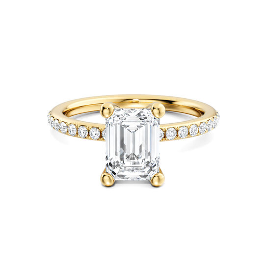 Birks Ros&eacute;e du Matin Emerald-Cut Solitaire Diamond Engagement Ring in Yellow Gold image number 0