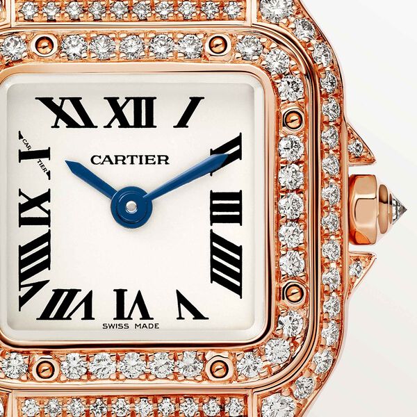 Panthère de Cartier 25 x 20mm quartz en or rose et diamants, mini modèle