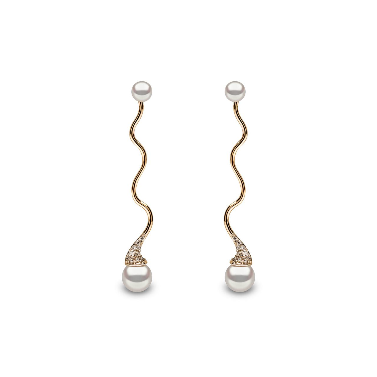 yoko london sleek yellow gold pearl swirl earrings qye2193 6x front image number 0