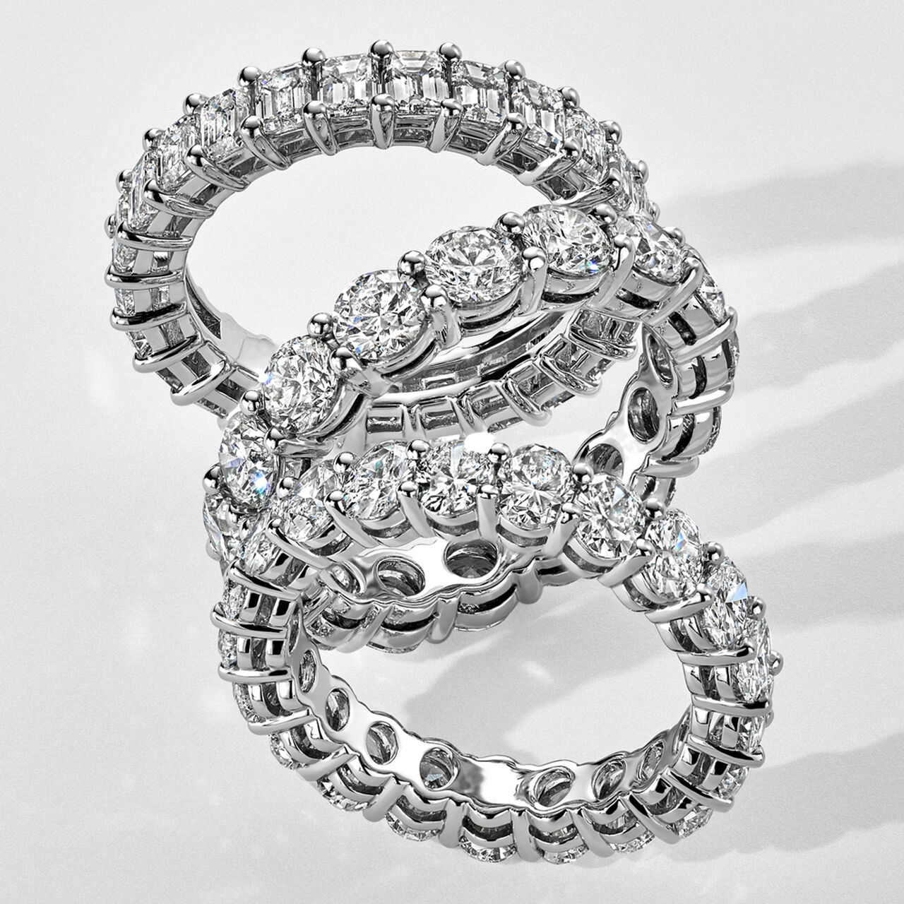 3.90 ct Oval Cut Diamond Eternity Band image number 1