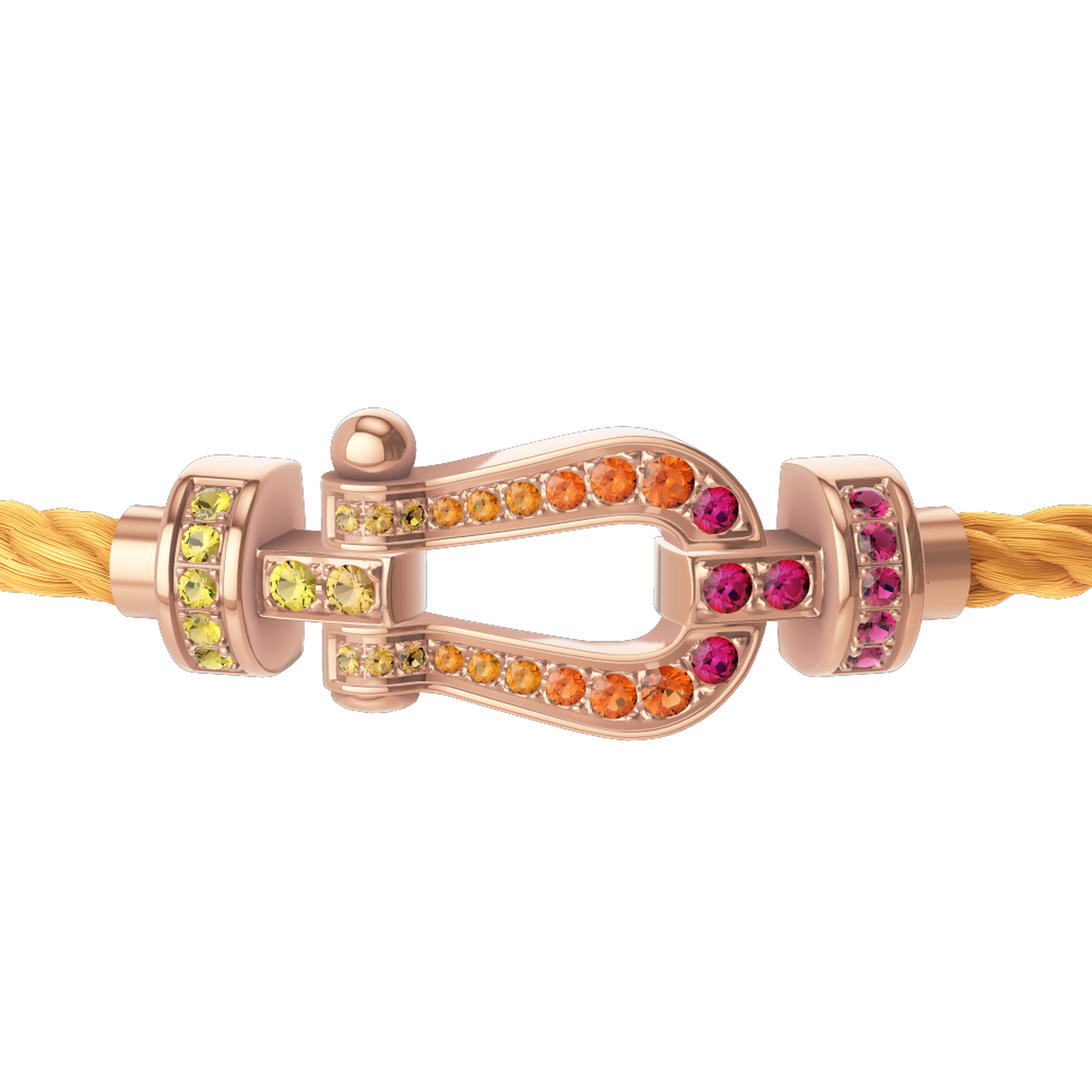 FRED Force 10 Medium Rose Gold and Multi-Stone Pav&eacute; Cable Bracelet 0B0202-6B1207 image number 1