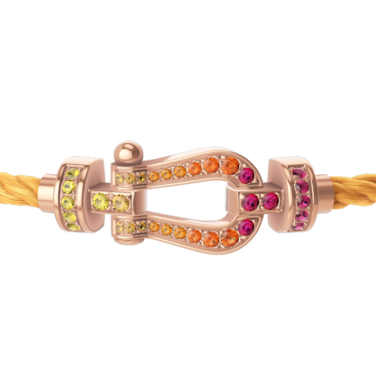FRED Force 10 Medium Rose Gold and Multi-Stone Pav&eacute; Cable Bracelet 0B0202-6B1207 image number 1
