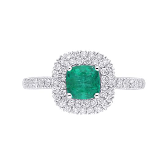 maison birks salon emerald double diamond halo ring sg05251r front image number 0