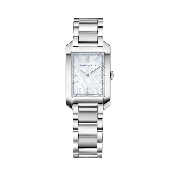Hampton 35 X 22 mm quartz en acier inoxydable et diamants