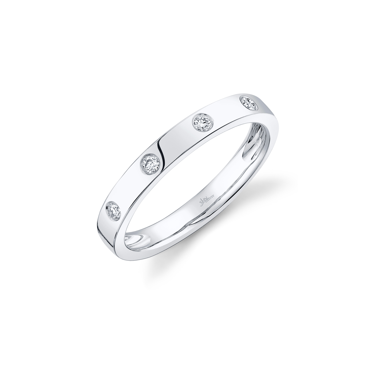 White Gold Ring with Diamonds image number 0