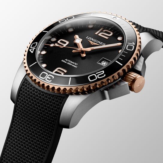 longines hydroconquest automatic 41 mm stainless steel l3.781.3.58.9 angled image number 1