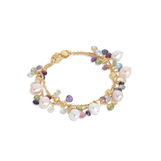 Paradise Yellow Gold, Semi-Precious Gemstone and Pearl Bracelet image number 0