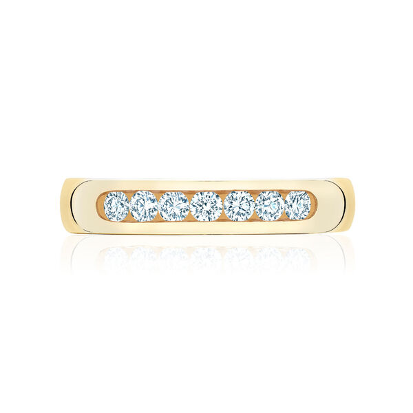 Alliance en or jaune sertie de 0.52 ct de diamants pour homme