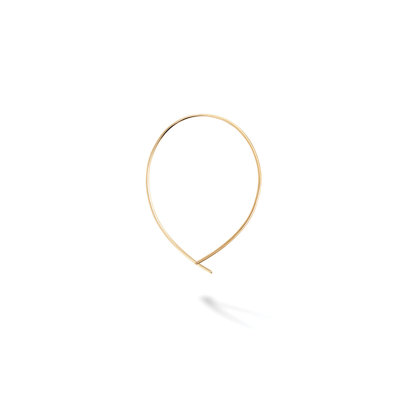 Single Yellow Gold Crossover Hoop Earring image number 1