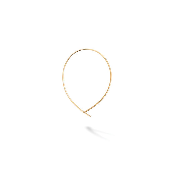 Single Yellow Gold Crossover Hoop Earring image number 1