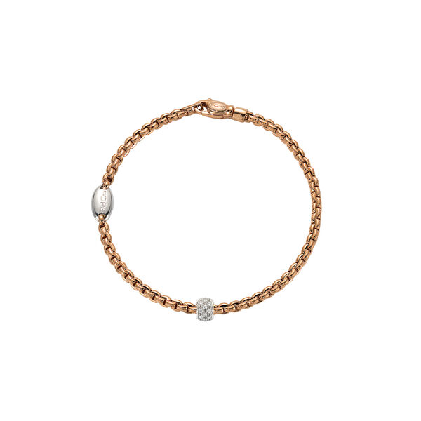 Bracelet Eka Flex'it en or rose avec pavé de diamants, très petit modèle
