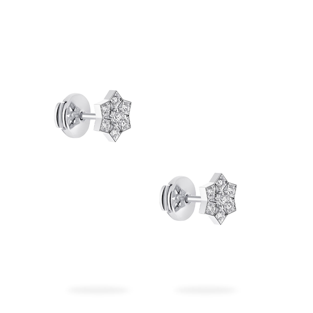Birks Snowflake White Gold Stud Earrings, Small Side image number 3