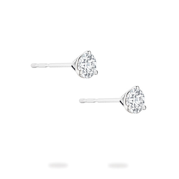 Round Cut 3-Prong Solitaire Diamond Earrings