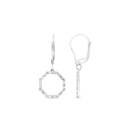 Uneek White Gold and Diamond Drop Hoop Earrings ER2971W image number 1