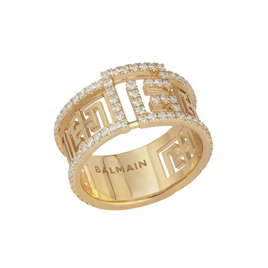 Labyrinth Frieze Yellow Gold and Diamond Pavé Ring-5.5 image number 2