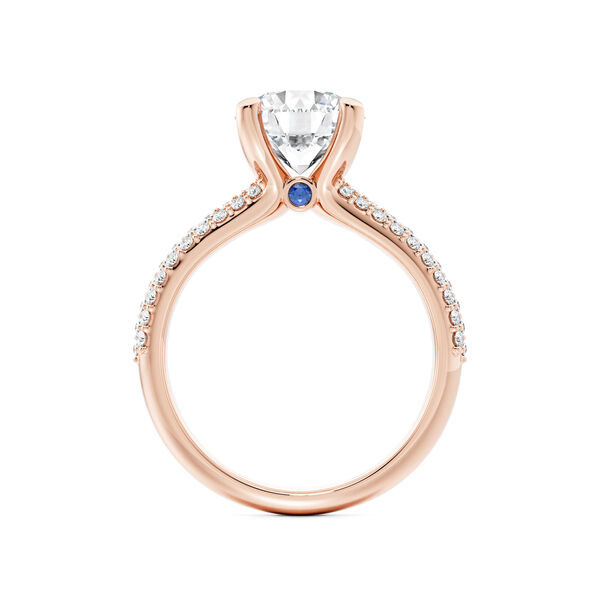 Bague de fian&ccedil;ailles solitaire pav&eacute;e en or rose
