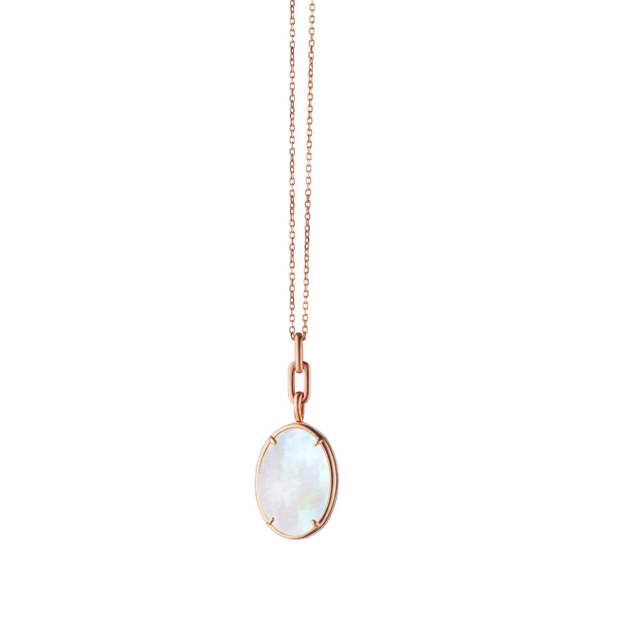 Monica Rich Kosann Slim Lockets Elle Rose Gold and Mother-of-Pearl Oval Pendant image number 0