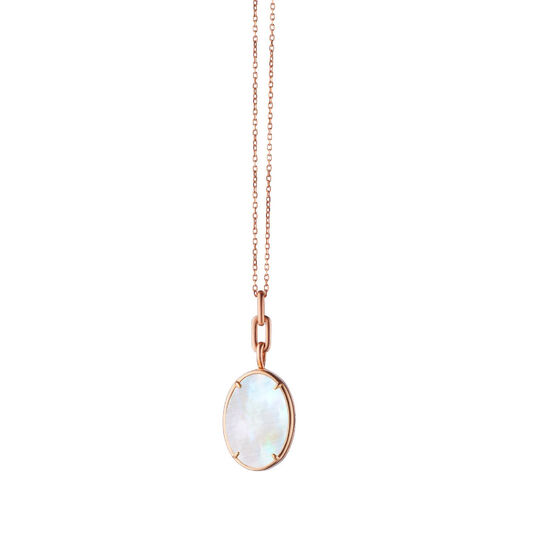 Monica Rich Kosann Slim Lockets Elle Rose Gold and Mother-of-Pearl Oval Pendant image number 0