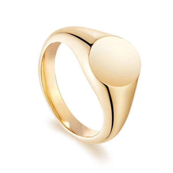 Yellow Gold Oval Signet Ring-9
