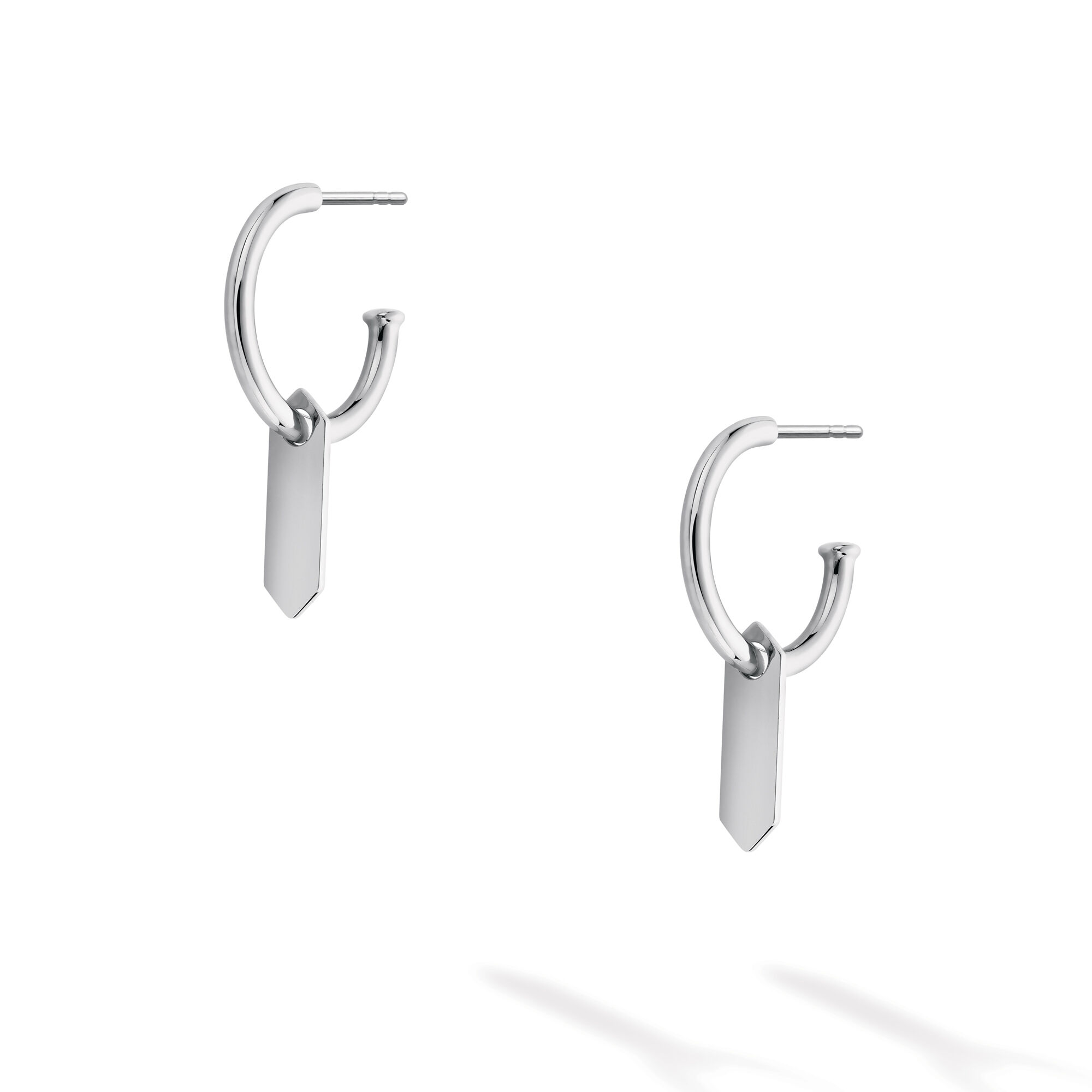 Drop hoop earrings silver deals