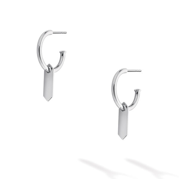 Boucles d'oreilles anneaux avec breloques en argent sterling