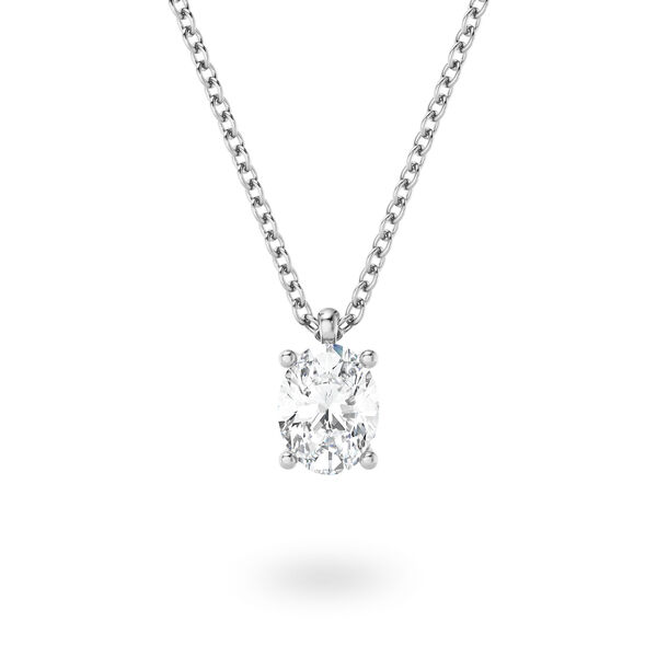 Pendentif avec diamant solitaire taille ovale