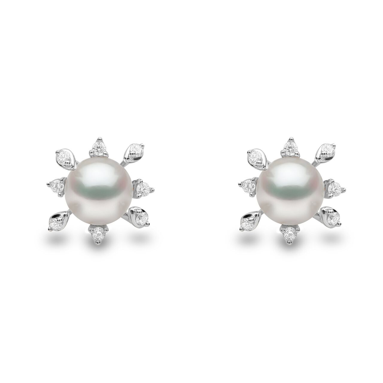 Yoko London Trend White Gold Pearl and Diamond Stud Earrings image number 0