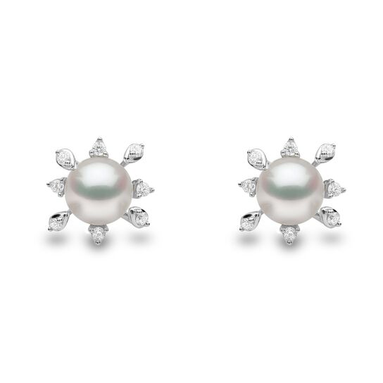 Yoko London Boucles d'oreilles sur clou Trend en or blanc avec perles et diamants image number 0