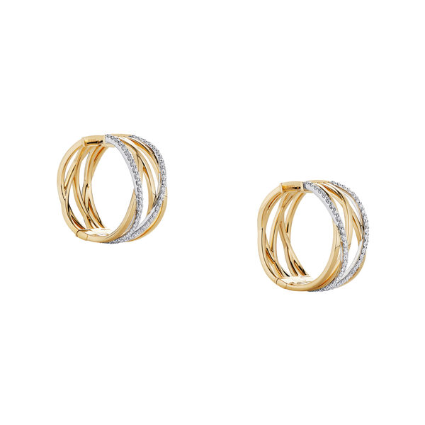 Diamond and Yellow Gold Earrings, Large