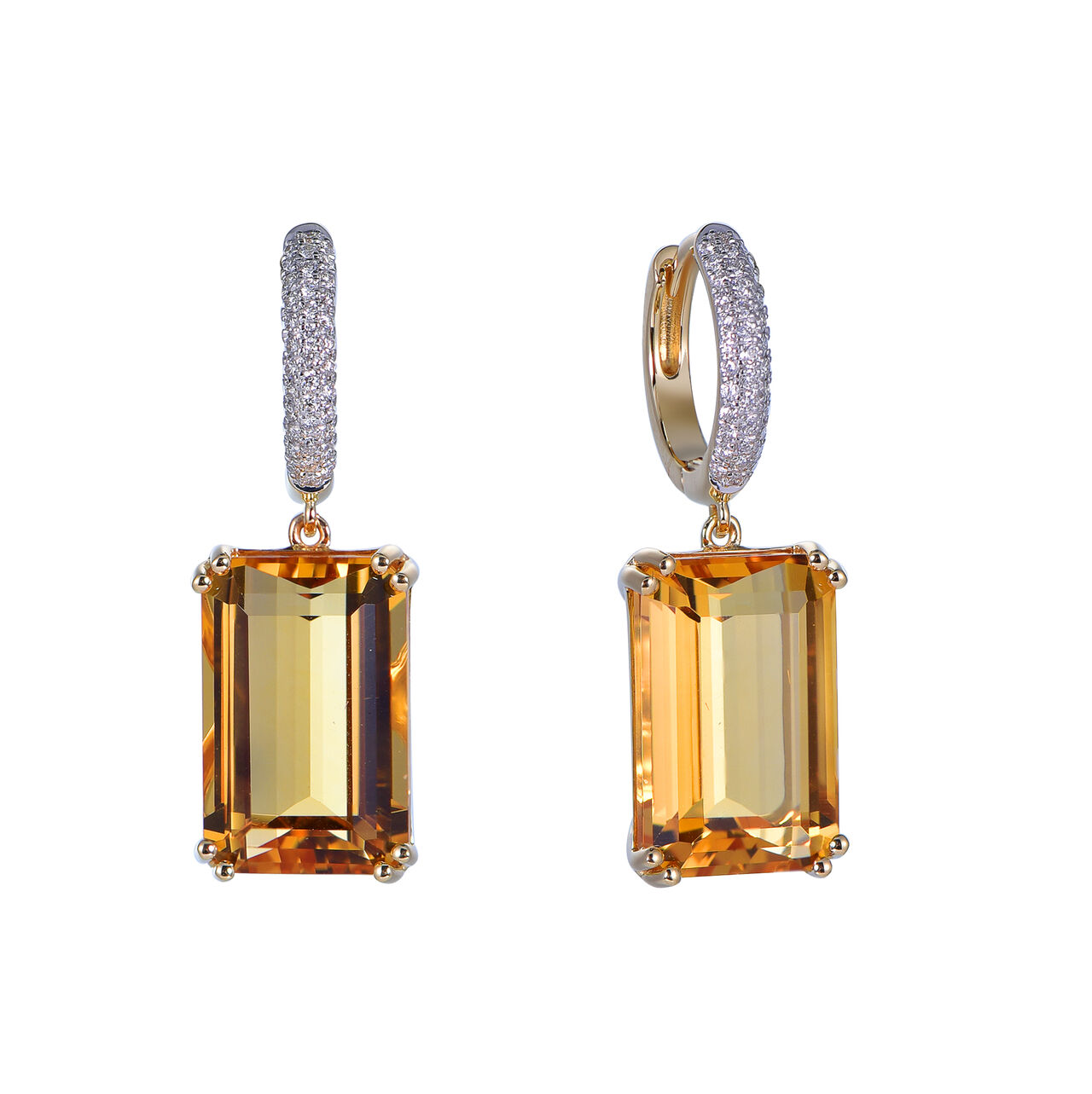 Boucles d'Oreilles Citrine en Or Jaune image number 0