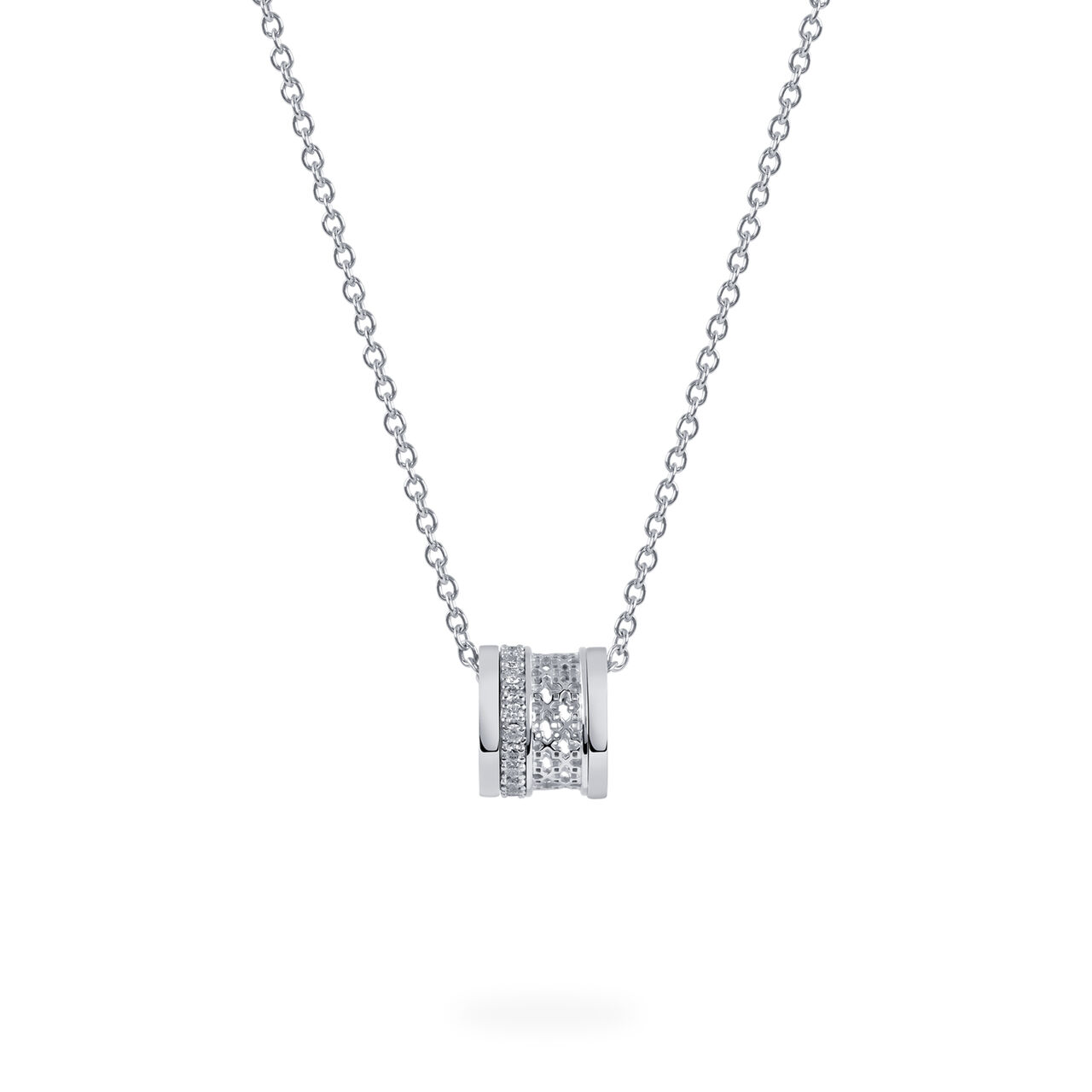 Birks Dare to Dream Diamond Barrel Pendant, 18k White Gold